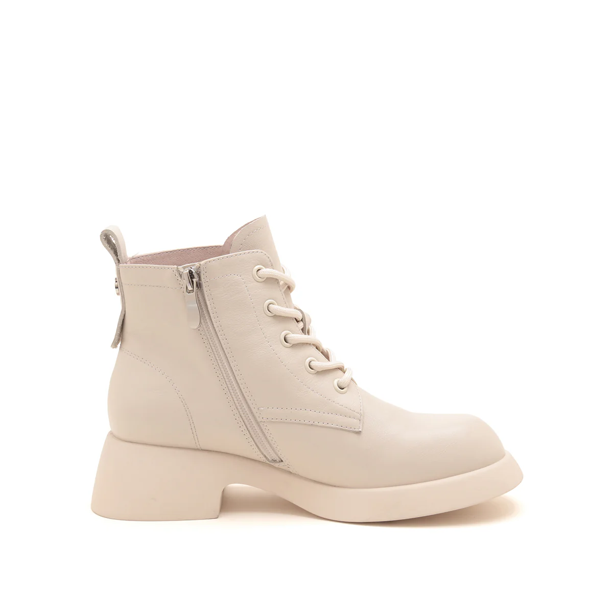 MILLIE'S Off-White Cowhide Leather Boots (Women) - Image 3