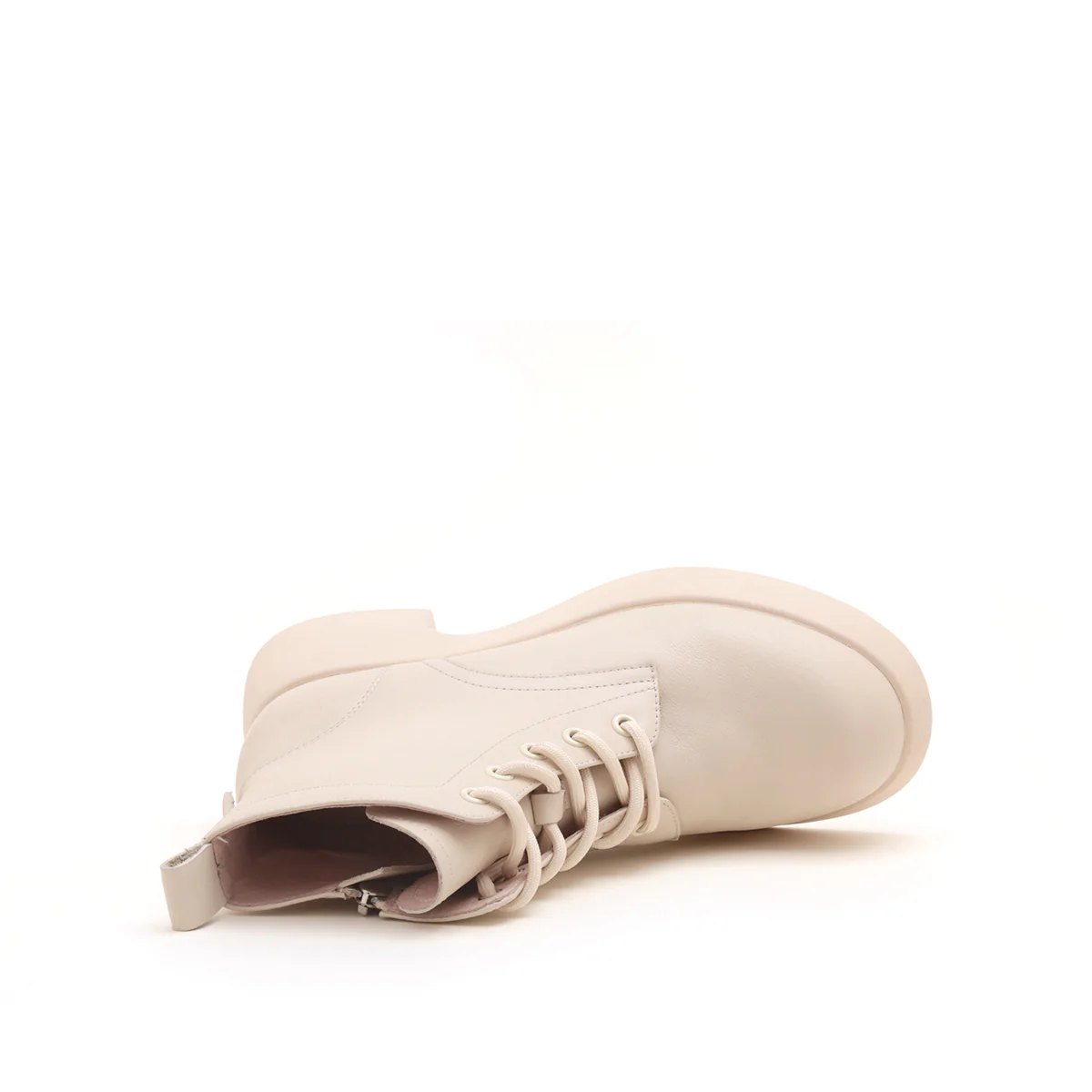 MILLIE'S Off-White Cowhide Leather Boots (Women) - Image 4