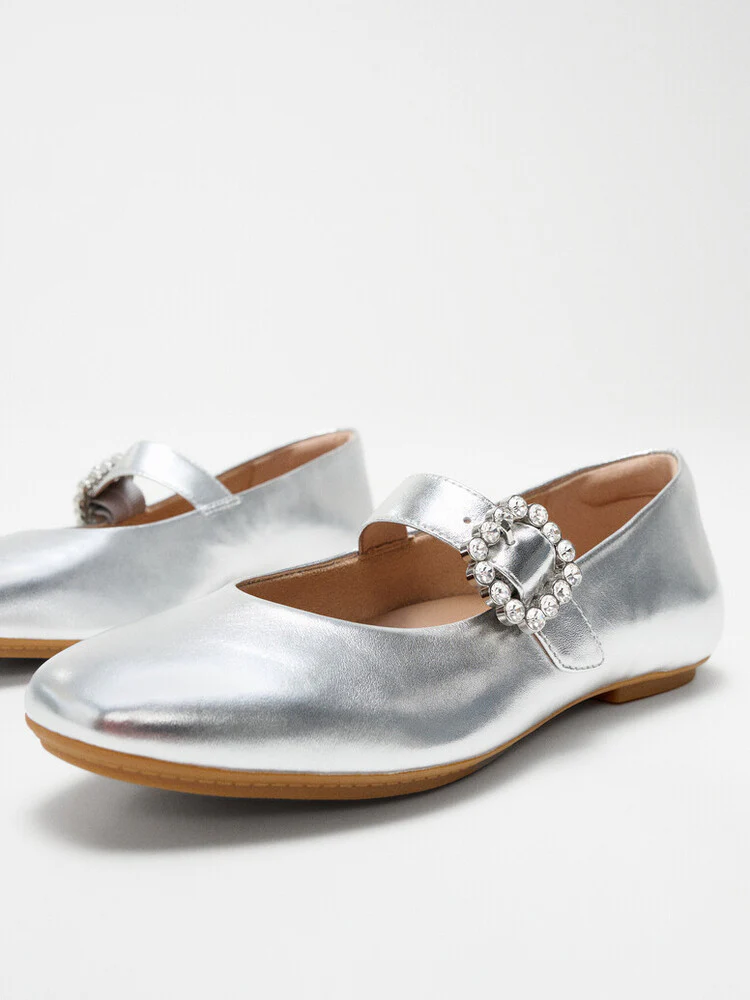 FITFLOP Delicato Crystal-Buckle Leather Mary Janes (Women) - Image 5