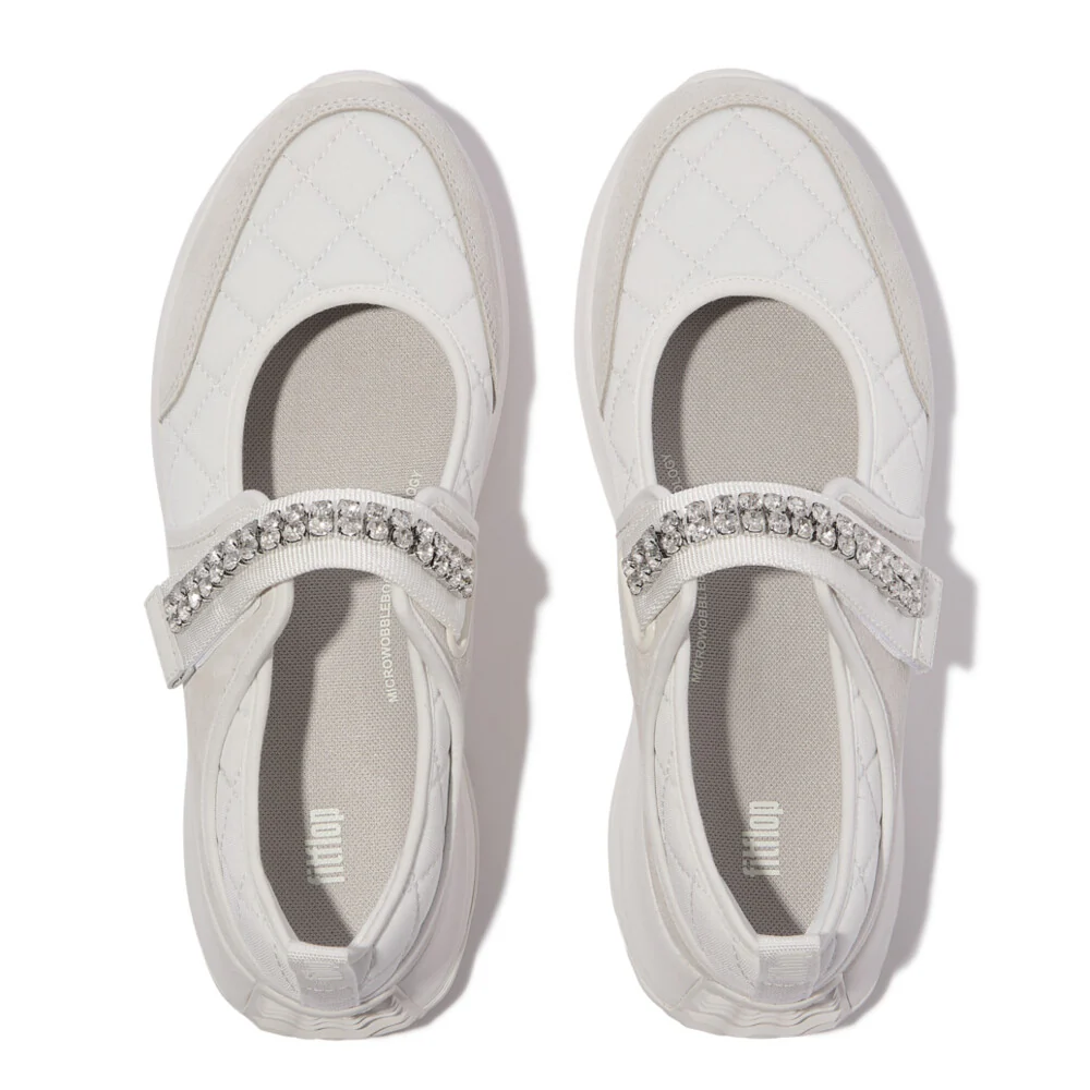 FITFLOP F-Mode Flow Crystal-Strap Quilted Mary Janes (Women) - Image 4