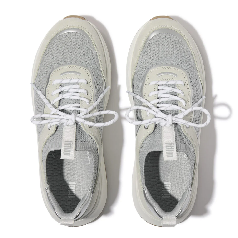 FITFLOP F-Mode Suede/Knit Flatform Slip-On Laced Sneakers (Women) - Image 4