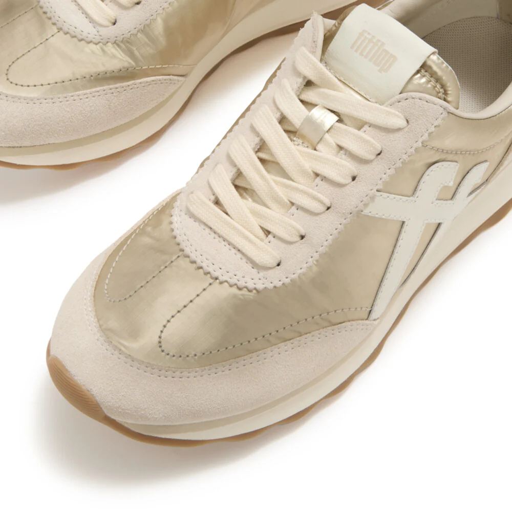 FITFLOP Retro-Q FF Metallic-Fabric/Suede Sneakers ( Women) - Image 3