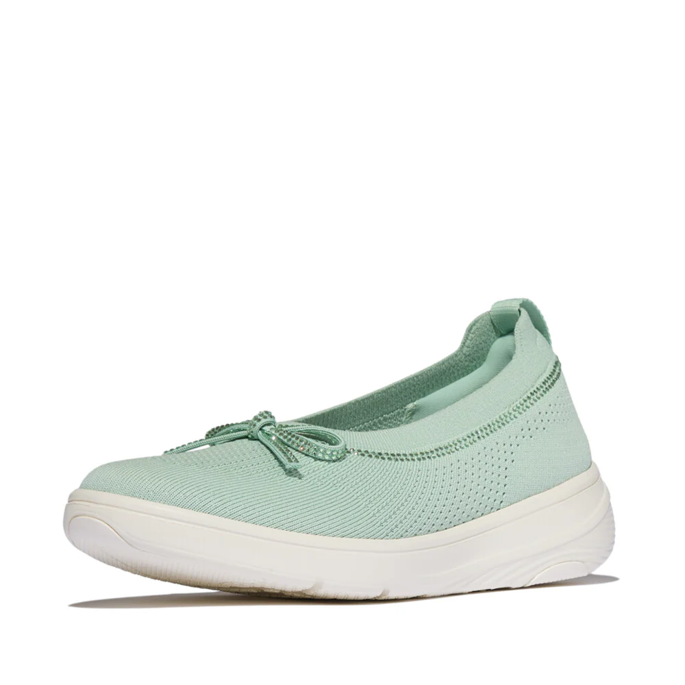 FITFLOP Super-Q Bow Crystal-Trim Knit Ballet Flats (Women) - Image 4