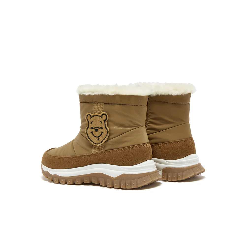 [MIRABELL x Winnie The Pooh] Fabric/Cow Split Leather Boot (Kids) - Image 4